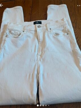 7 for All Man kind , the high waist ankle skinny jean